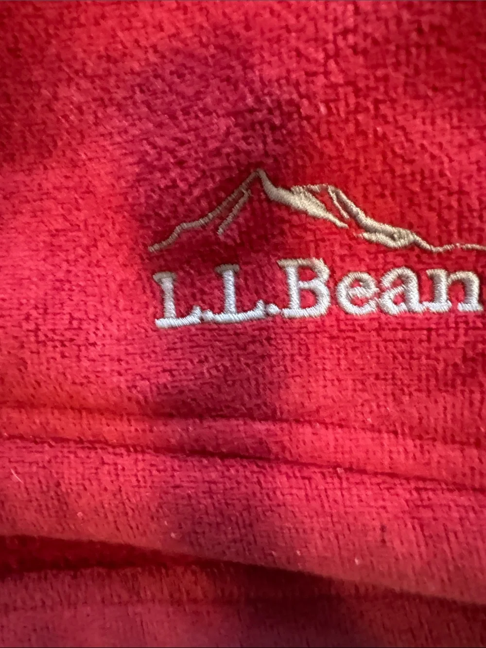 L.L. Bean Two-Tone Red Fleece Full-Zip Jacket
